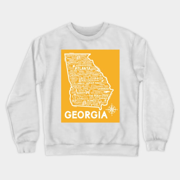 Georgia Map Crewneck Sweatshirt by fiberandgloss